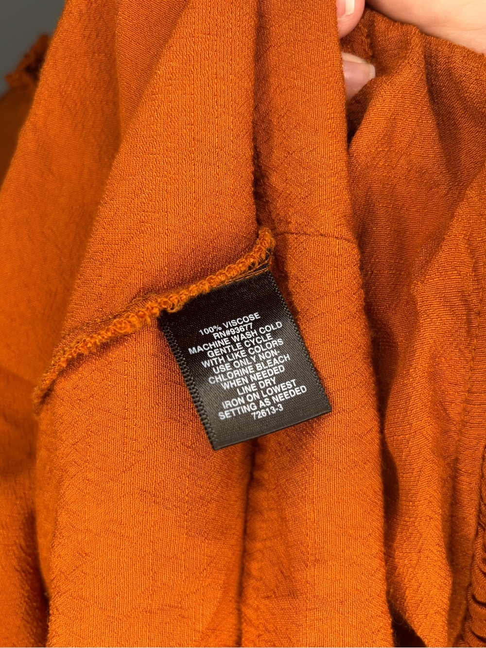 Women's Rust Ruffle Sleeve Blouse - Picture 5 of 5